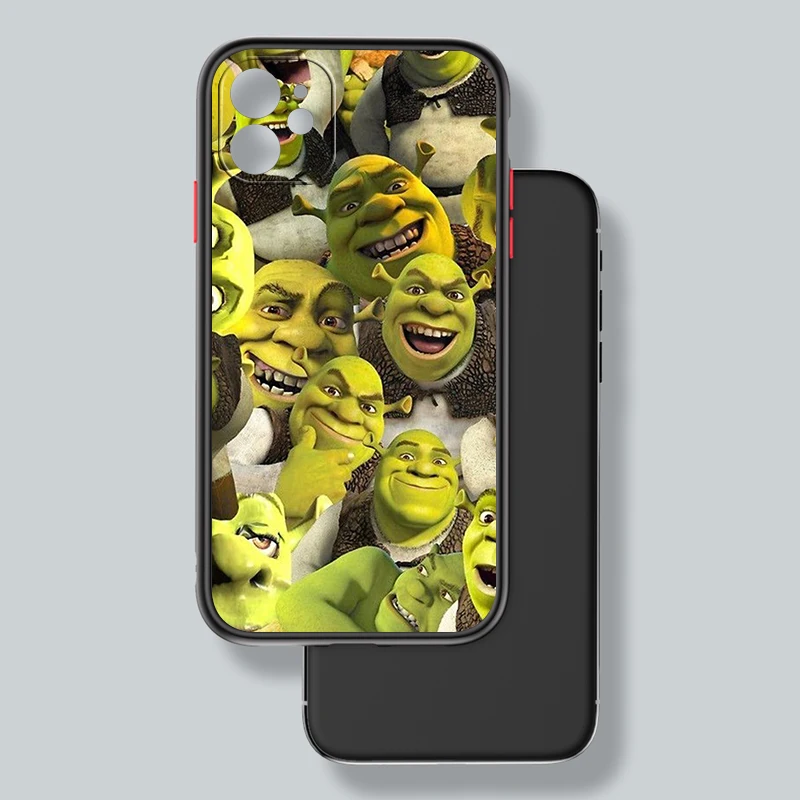 Cartoon Moive Shrek Coon For iPhone 15 Ultra 14 13 12 11 Mini XS XR X 8 7 Pro Max Plus Frosted Translucent Phone Case