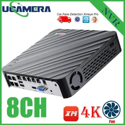 Grabadora de vídeo en red con puerto 4K PoE, NVR, compatible con cámara 4K/8MP, acceso remoto gratuito, alarma de movimiento, grabación 24/7, reproducción inteligente