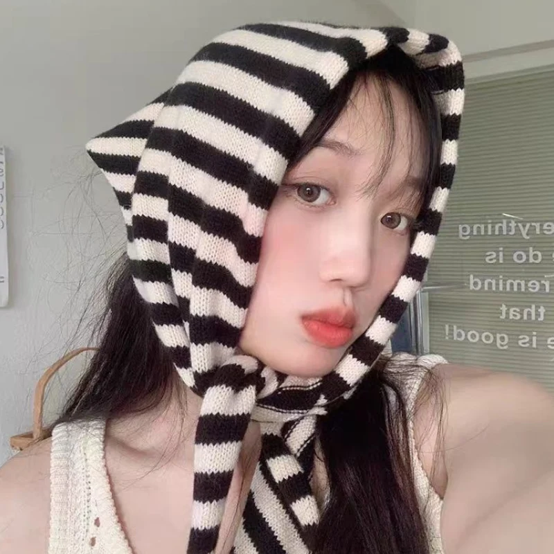 المرأة تنوعا مثلث وشاح شال شتاء دافئ لينة محبوك مخطط مثلث الحجاب موضة باندانا سيدة الدافئة وشاح محبوك