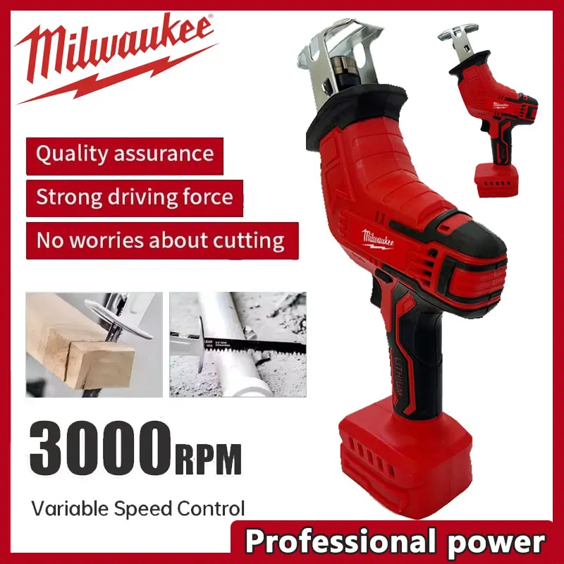 ميلووكي منشار كهربائي ترددي لاسلكي منشار قطع الأنابيب المعدنية الخشبية أداة منشار قطع كهربائي لبطارية ميلووكي 18 فولت