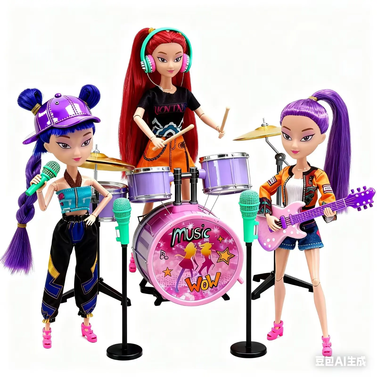 

NEW Kpop Devil Hunter Rumi Zoe Mira Anime Concert Instrument Set Character Collection Desktop Trinkets Childrens New Year Gift