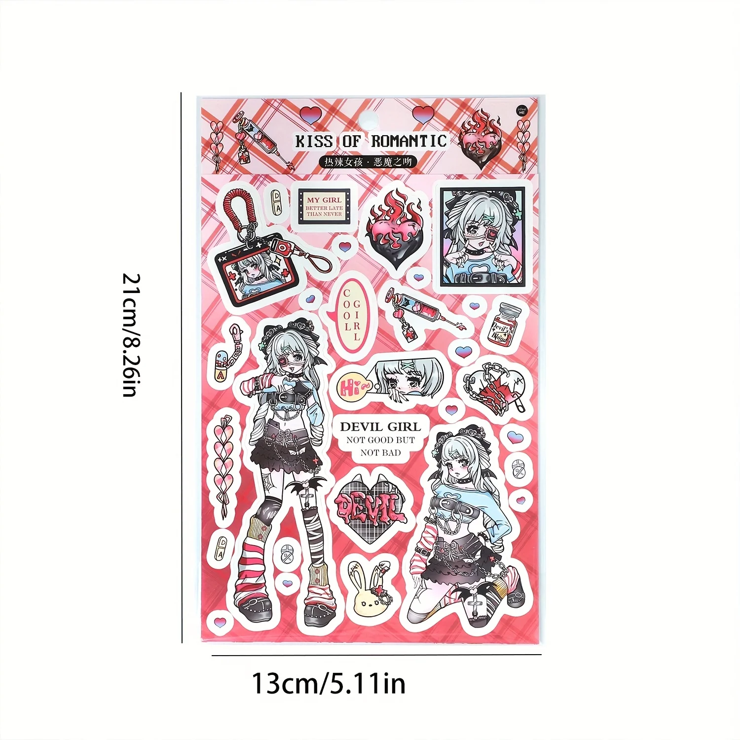 1 Sheet Cute Cartoon  Girl Creative Stickers for Scrapbooking DIY Decorative Material Collage Journaling