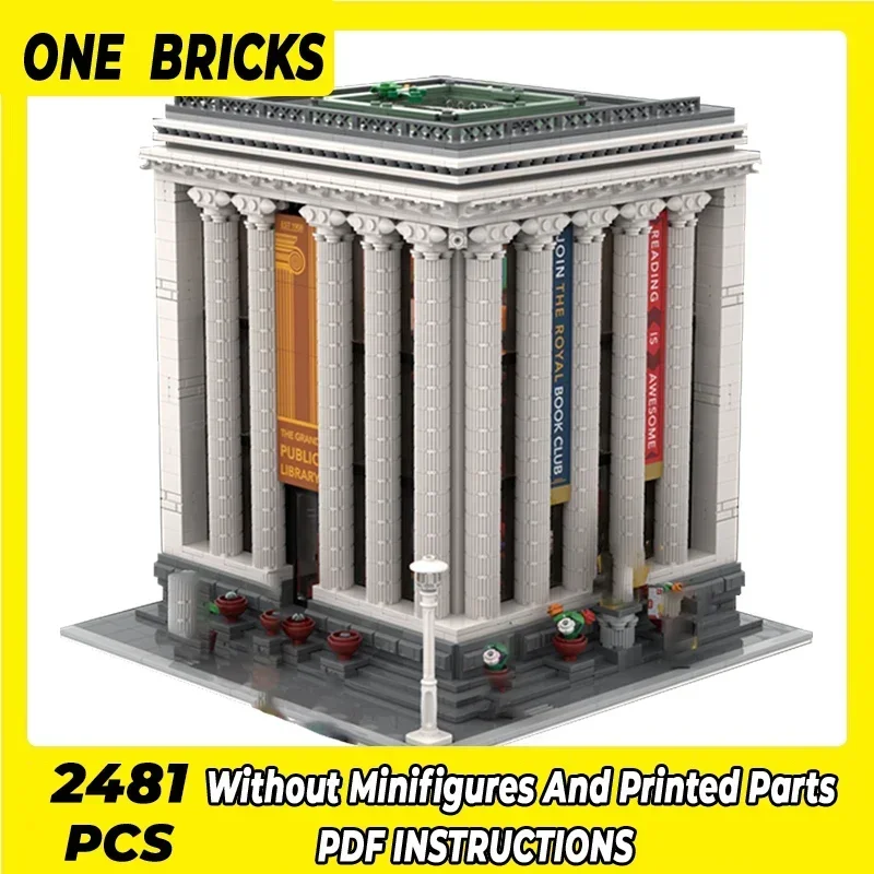 Moc Building Bricks Street View Model The Grand Public Library Technology Modular Blocks Gifts Christmas Toys DIY Sets Assembly