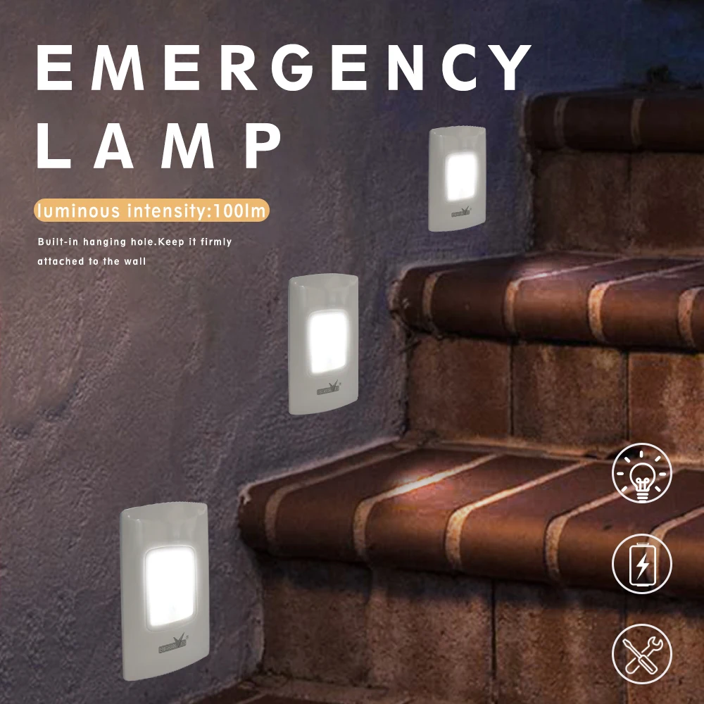 Lampu Evakuasi LED Plug-in Lampu Darurat Isi Ulang Lampu Pemadam Kebakaran Induksi Baterai Bawaan Nyala Otomatis