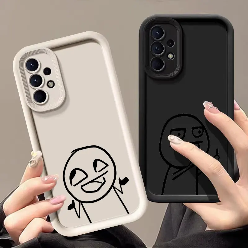 

Funny Man Middle Finger Case For Samsung Galaxy A55 A35 5G A13 A54 A53 A52 A34 A33 A32 A21S A14 A23 A24 A12 A51 A71 Phone Cover