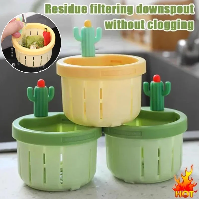 

1pc Multi-functional Cactus Sink Filter Kitchen Anti-Clogging Drain Strainer Basin Sewer Filter Basket Waste Catcher