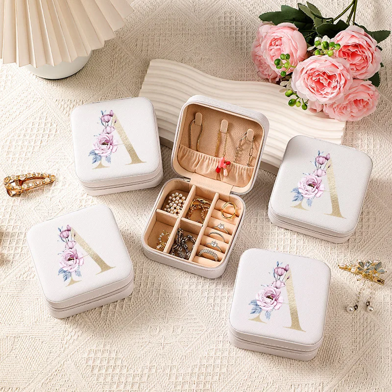 2026 جديد A-Z صندوق مجوهرات شخصية مجوهرات للبنات صناديق مجوهرات السفر مع فكرة هدية الفتيات لعيد الميلاد والعطلات