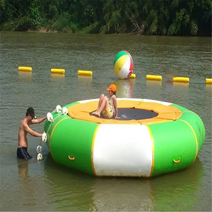 Round water park equipment inflatable bungee trampoline for adult