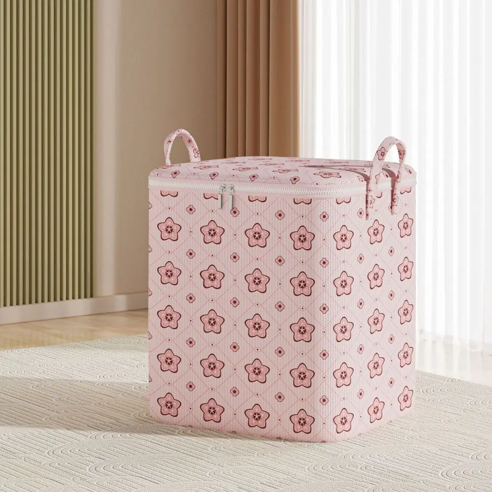 With Handle Clothes Storage Bins Foldable Large Capacity Quilt Storage Bag Clothes Organizer Cherry Blossom Closet Storage Box