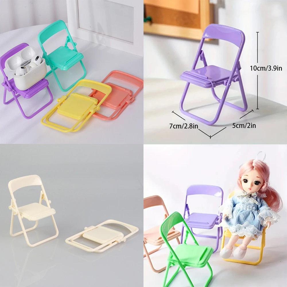 Plastic Chairs Foldable for 1/6 Dollhouse Accessories Doll Furniture Mini Support Miniature Items Bjd Armchair,Children\'s Gifts