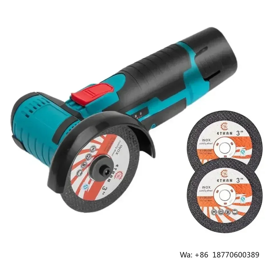 12V Mini Cordless Angle Grinder, Brushed Motor, Polishing & Cutting, Slide Switch, Rechargeable with Battery, Industrial Power