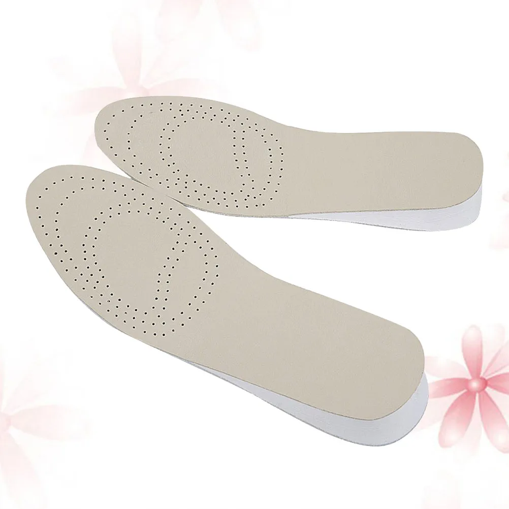 1 Pair Increase Height Shoe Insoles Cow Eva Cushions Size 43 44 Prevent Slipping Shoe Lift Taller Pads