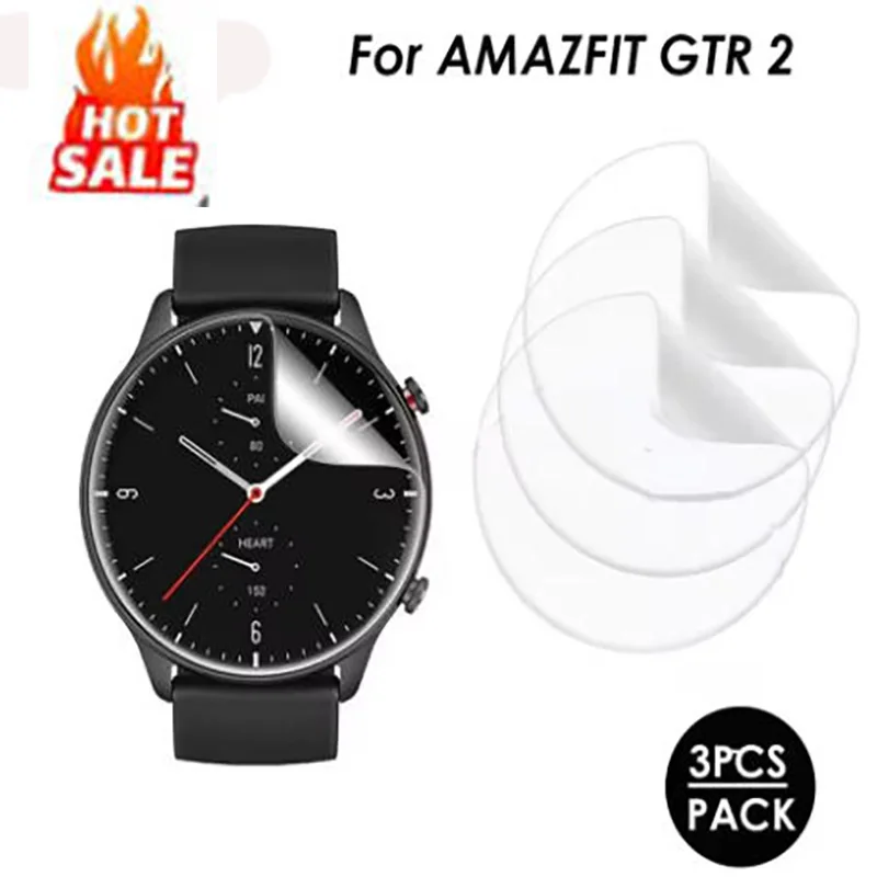 Amazfit GTR 2 용 3pcs 하이드로 겔 필름 Amazfit Watch GTR2 용 스마트 시계 소프트 클리어 전체 화면 보호기 액세서리 유리가 아님