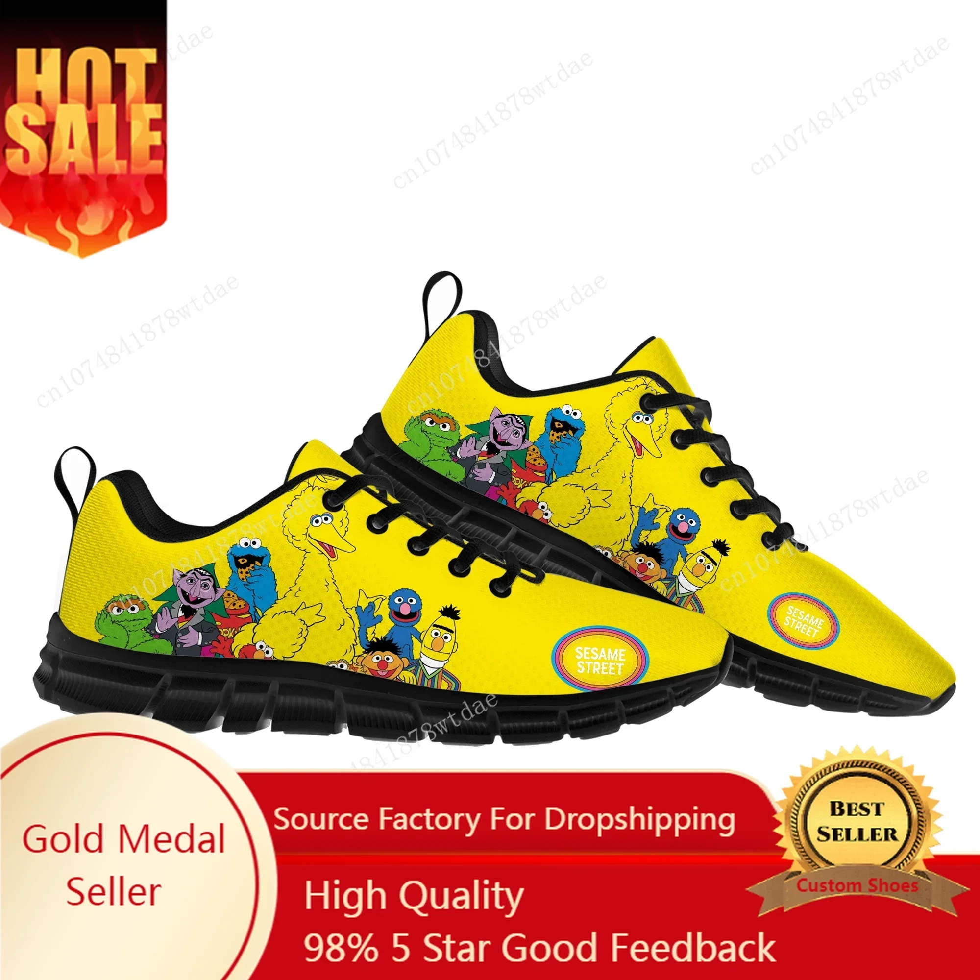 

Cartoon Fashion S-Sesame S-Street Muppet Sports Shoes Men Women Teenager Kids Children Sneakers High Quality Sneaker Custom Shoe