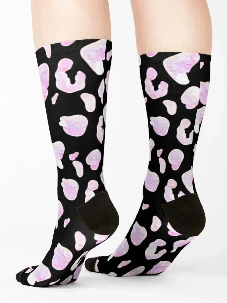 Pink leopard Socks funny gifts new year christmas gifts Stockings compression Socks Women's Men's