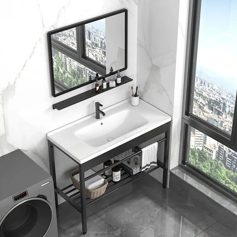 

Stainless steel floor bracket wash basin ceramic wash basin integrated basin bathroom washbasin balcony sink