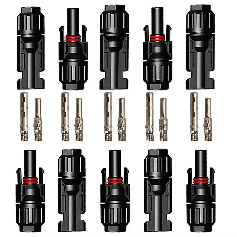 

5 Pairs Waterproof Solar Connectors with 2pcs Spanner Black Solar Panel Connector Photovoltaic Modules Accessories