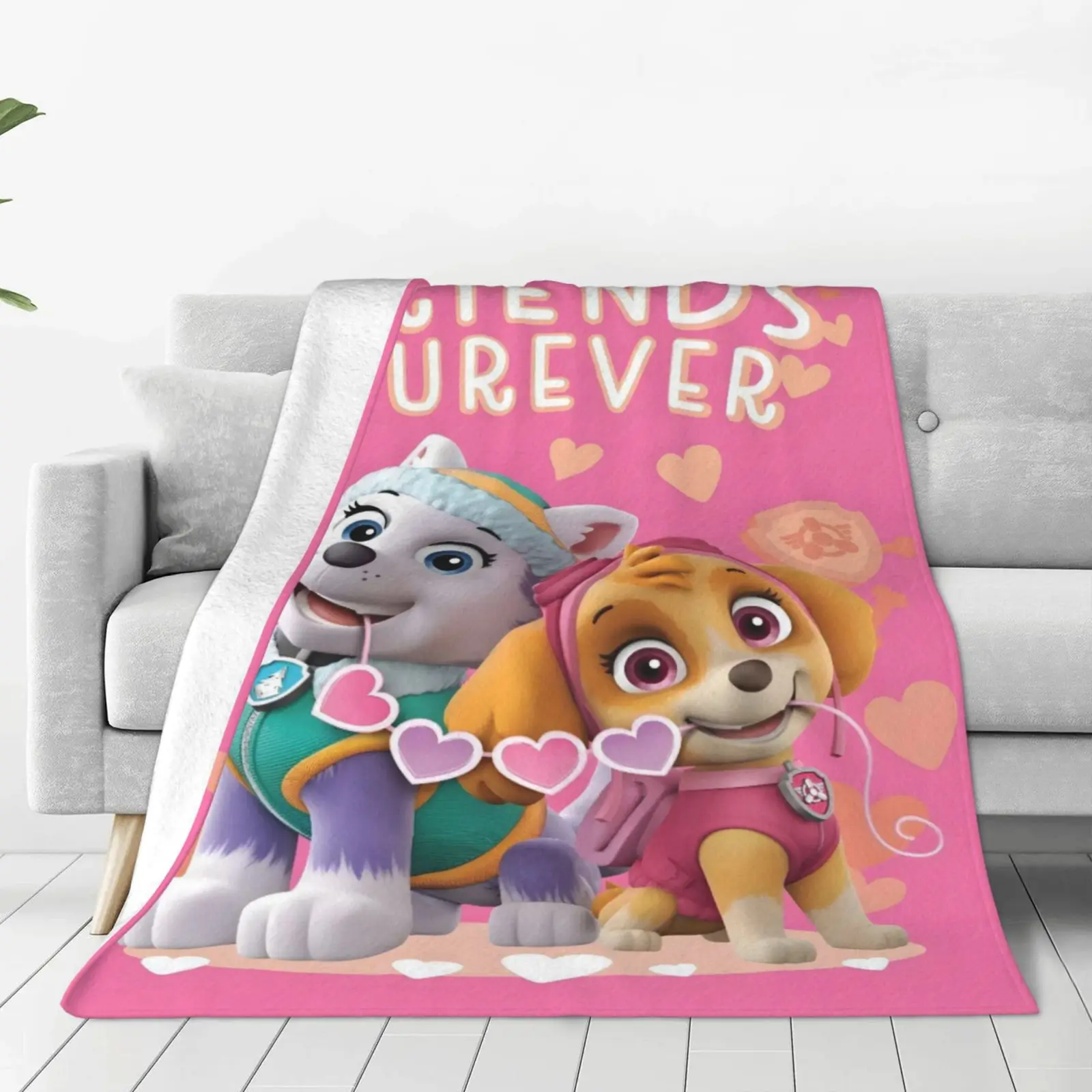 Paw Patrol Flanell-Überwurfdecke für Kinder, weiche Fleecedecke, Chase Marshall Skye Rubble Rocky Zuma, Raumdekoration, Geschenk für Jungen und Mädchen