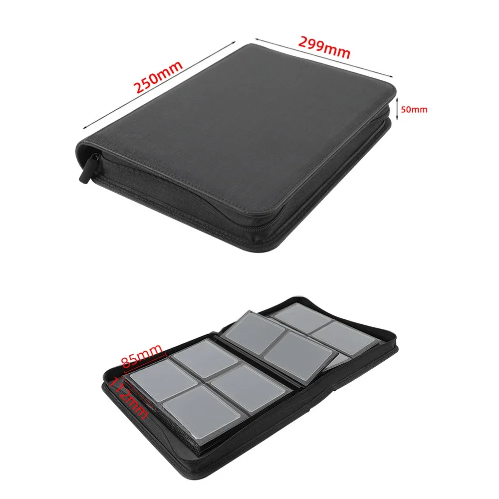 Album Toploader 112 Cartes – 4 Compartiments, 10 Protège-cartes 35PT, Noir