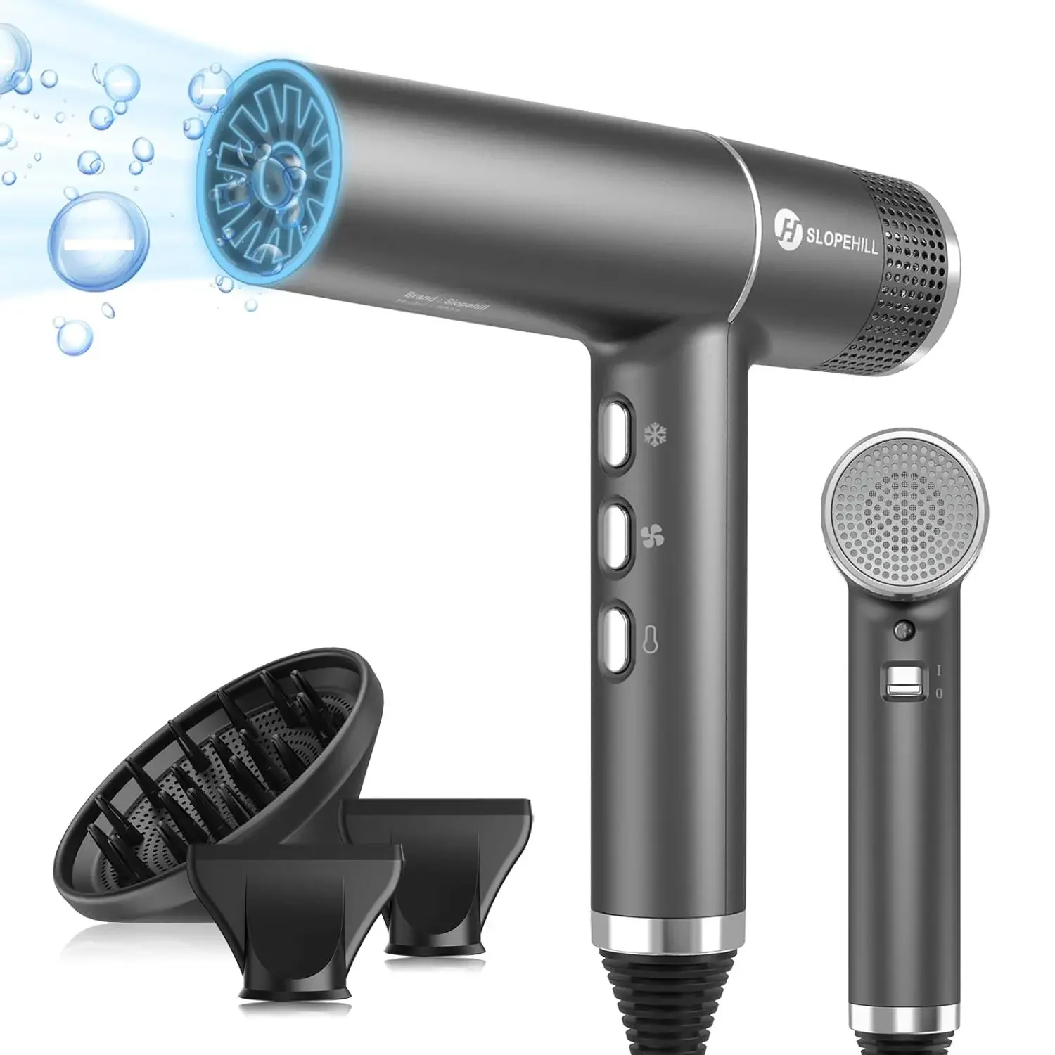 Hair Dryer with Unique Brushless Motor Intelligent Fault Diagnosis Innovative Microfilter Oxy Active Technology Led Disp