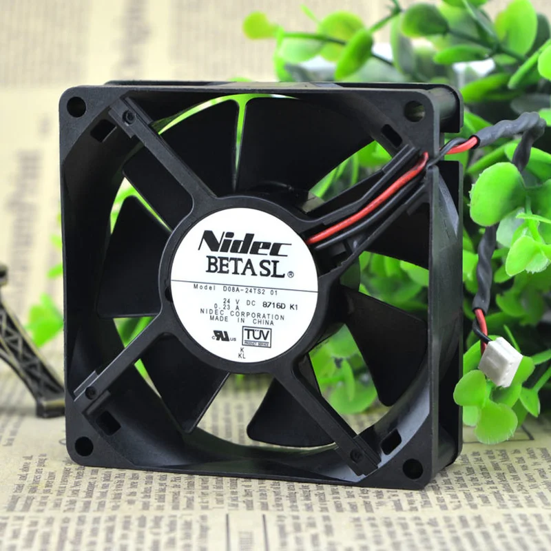 SSEA New Fan NIDEC D08A-24TS2 01 24V 8CM Inverter Fan Cooling Fan 80*80*25MM