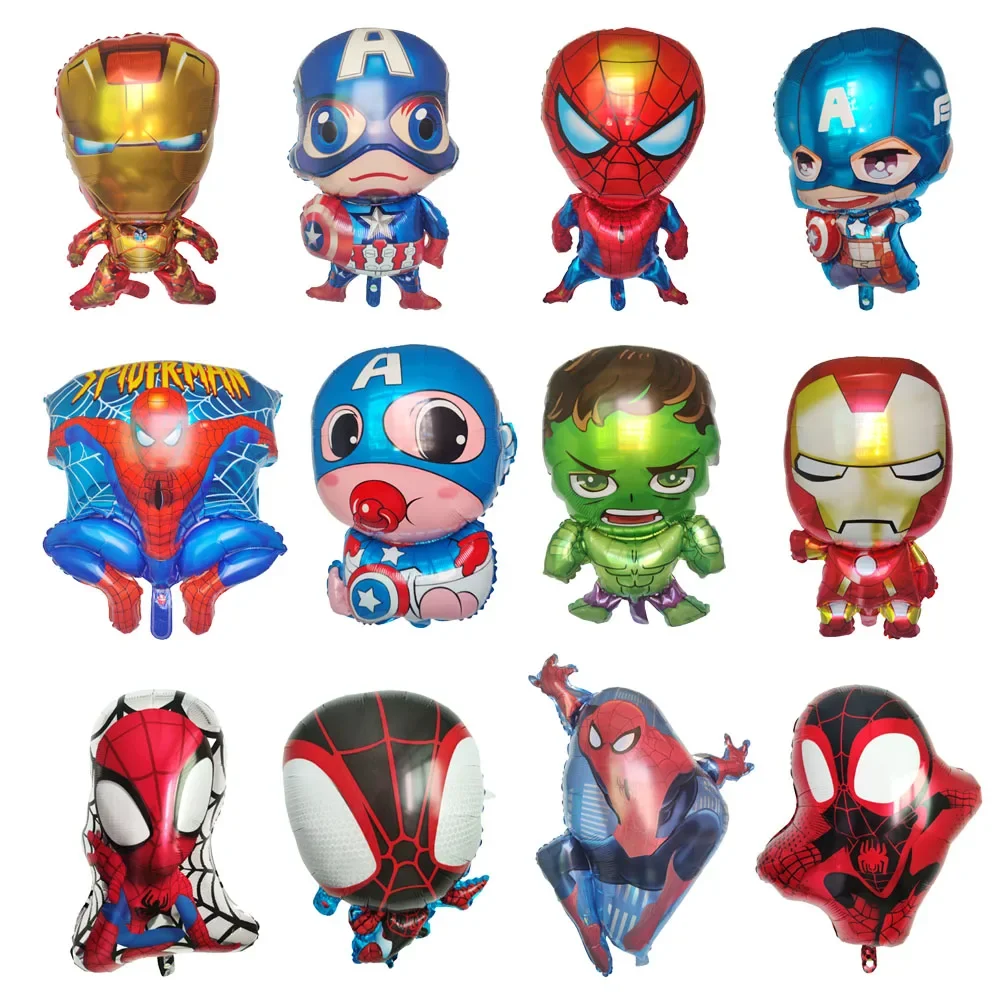 Spiderman His Amazing Friends Superhero Foil Balloon Iron Man Captain America Boys Birthday Party Decor Globos