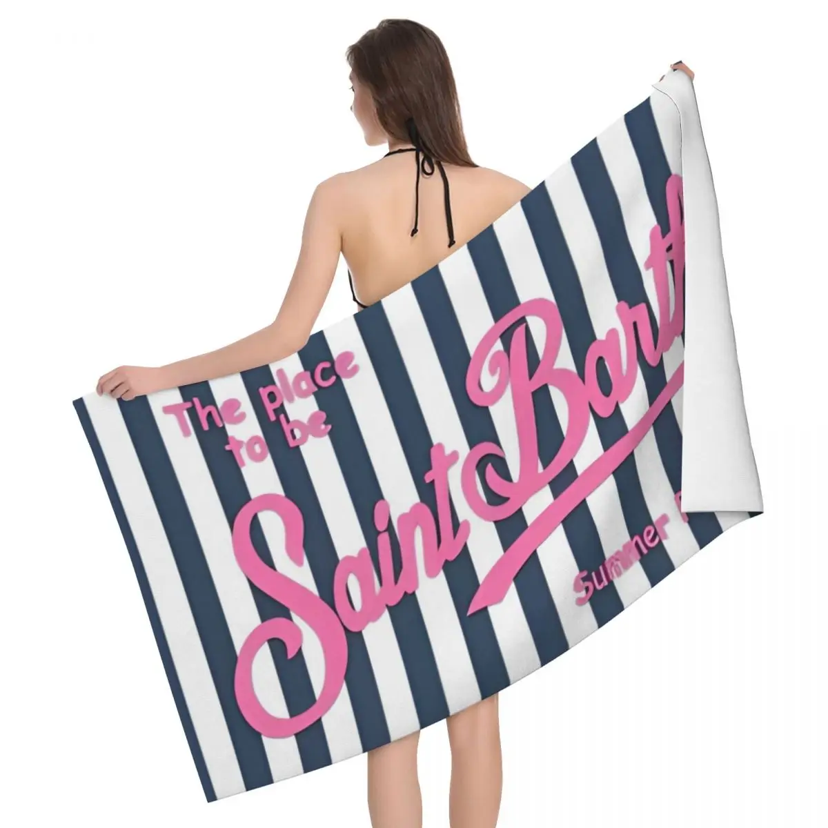 S-Saint-B-Barth Microfiber absorbent bath towel - Absorbent, Lightweight, Perfect for Travel & Beach