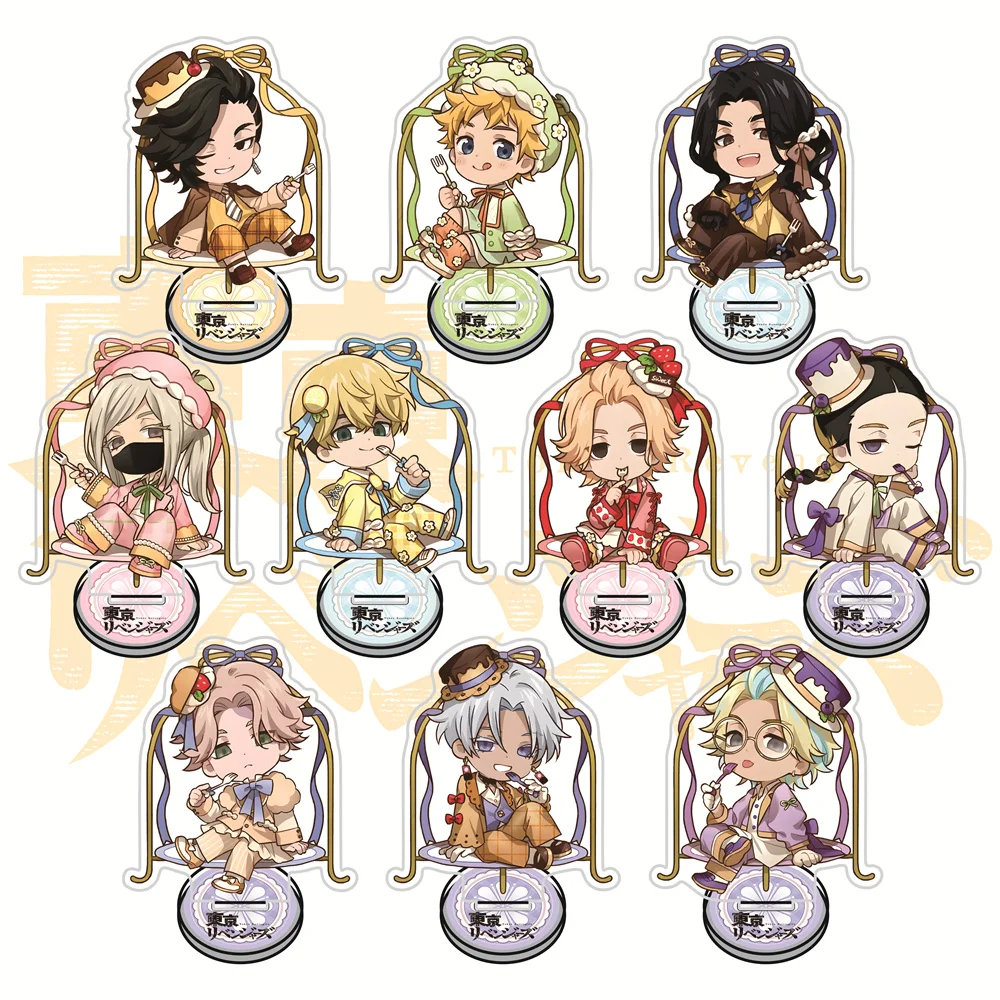 Tokyo Revengers 10cm Flower Basket Themed Acrylic Stand Figures Keychain Anime Collectible Standee, Desk Decor Gift for Fans