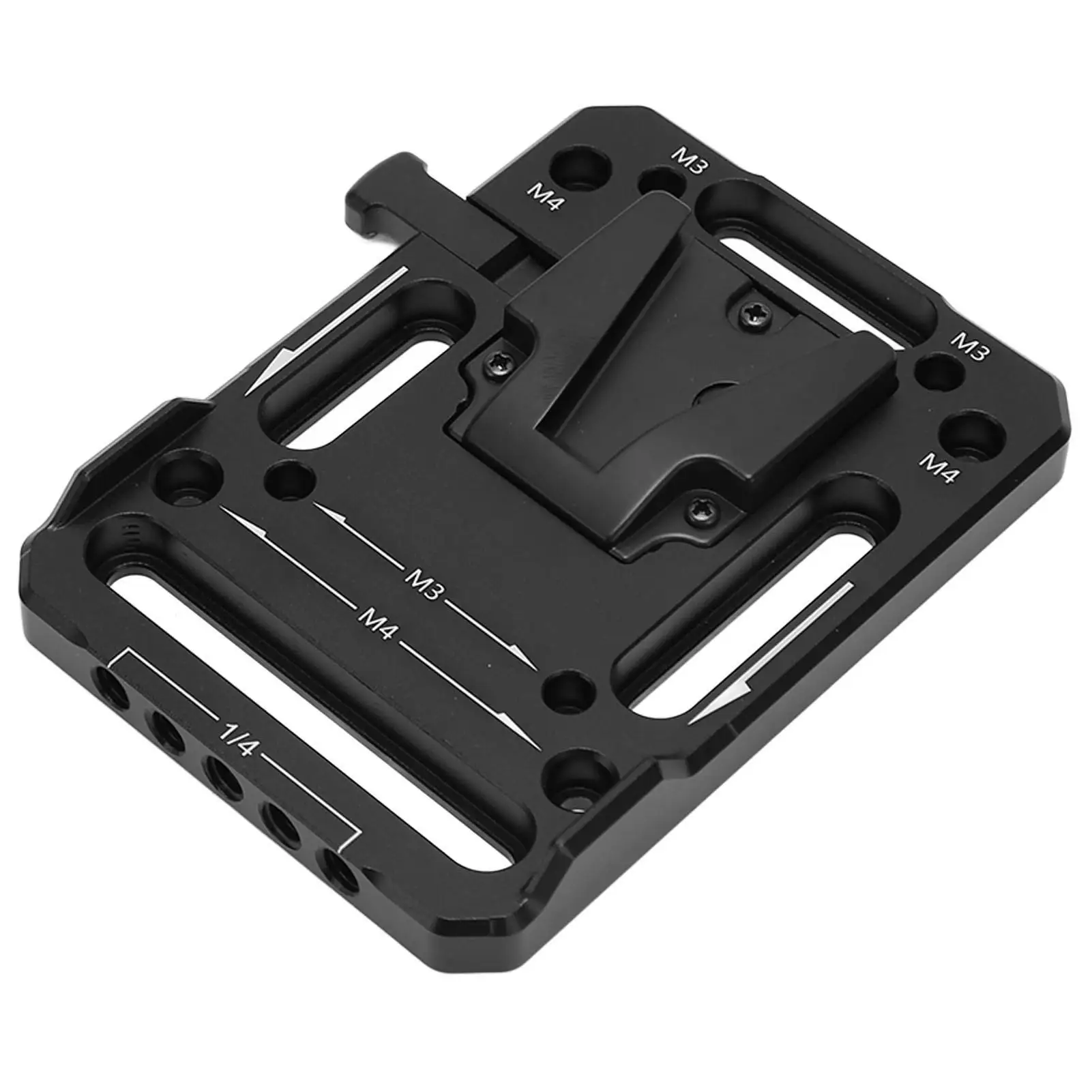 V-Mount Battery Plate for Cameras - Sturdy Aluminum Alloy with Heat Dissipation & Multiple Screw Holes for Stabilizers