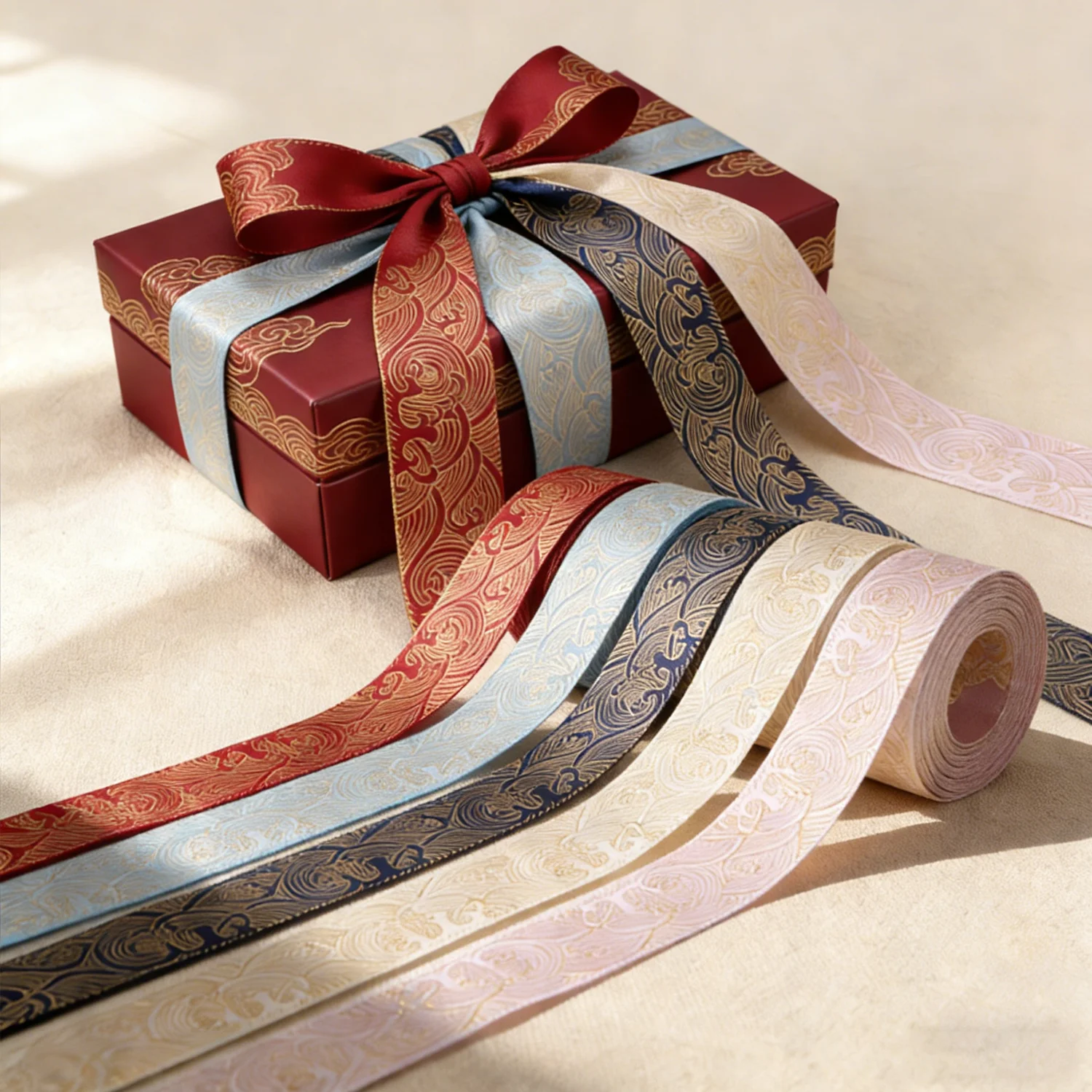 5 Yard 25 mm Wellen-Wellenband, verwendet für Geschenke, Geschenkverpackungen, Weihnachten, Hochzeit, DIY-Kunsthandwerk
