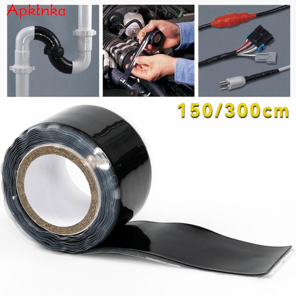  150/300mm Self-Adhesive Rubber Repair Waterproof Bonding Tape Self Fusing Wire Plumber Electrition Pipe Repair Hose Leak 2 Sizes 