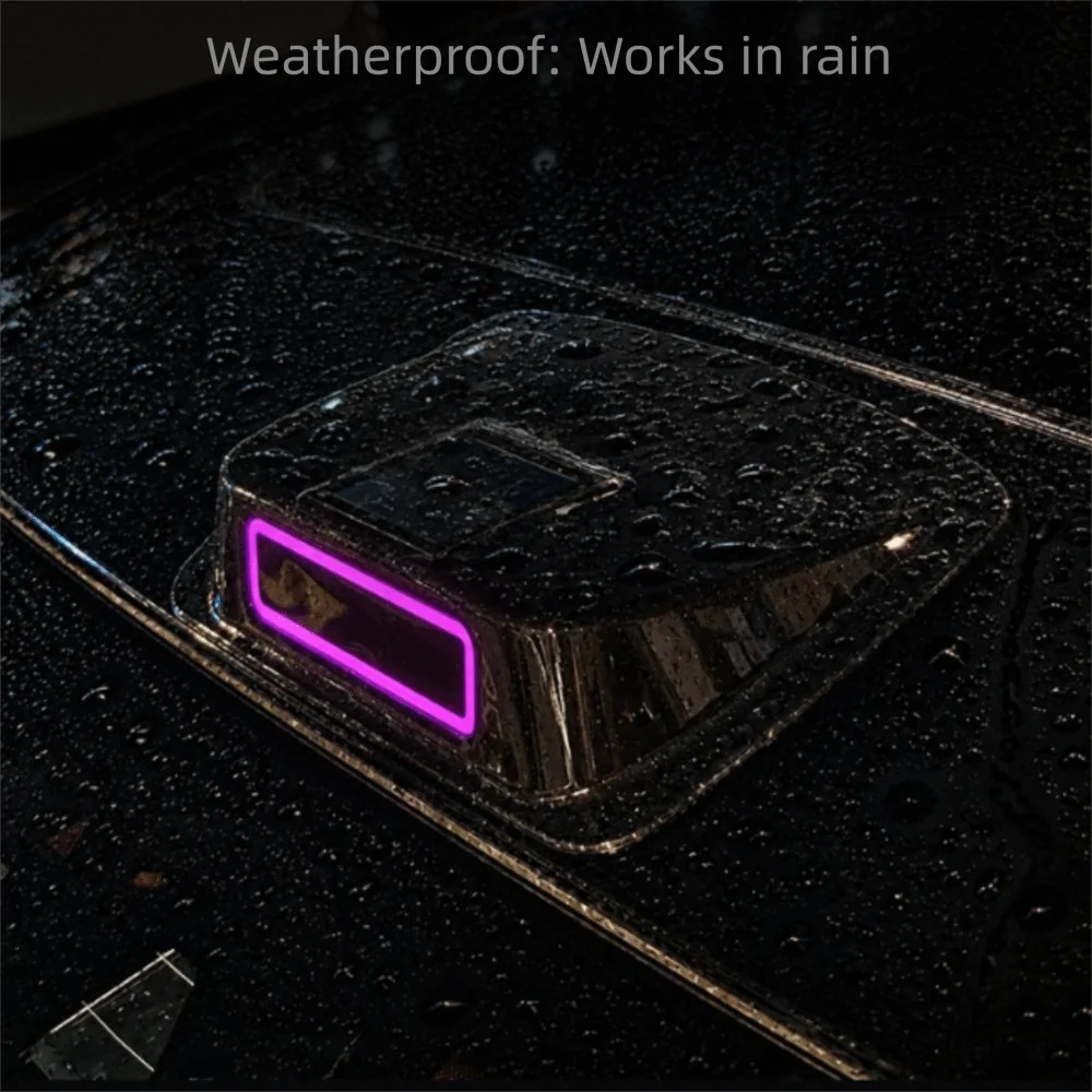 Energy-saving Solar Charging Structure Solar Powered Car Light Gentle Flickering Glow Compact Lightweight Body LED Warning Light