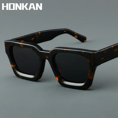 Gafas de sol con montura de acetato de lujo, gafas de sol polarizadas rectangulares, diseño de moda, alta calidad, UV400, gafas para exteriores, hombres y mujeres