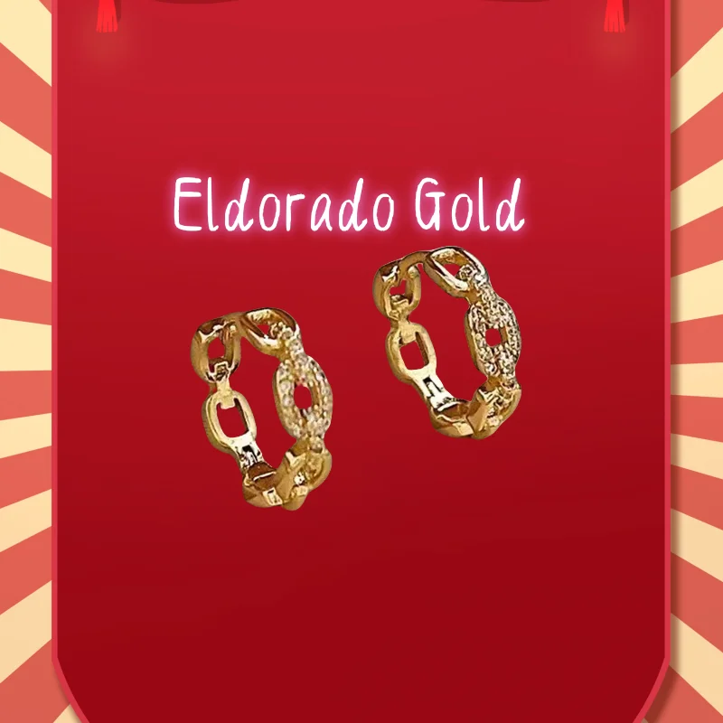 

2025 24K 9999 Pure Gold Ring buckle earrings women's simple temperament earrings