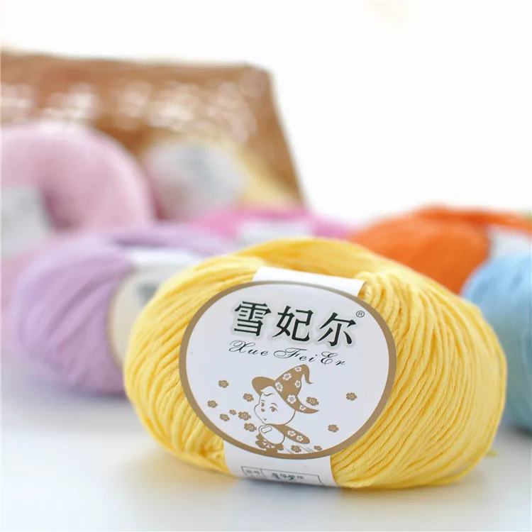 50g/ball 100%Cotton Knitting Yarn DIY Hand Crochet Cotton Balls Threads Yarn for Baby Blankets Clothes Sweaters Vests Bags 24col