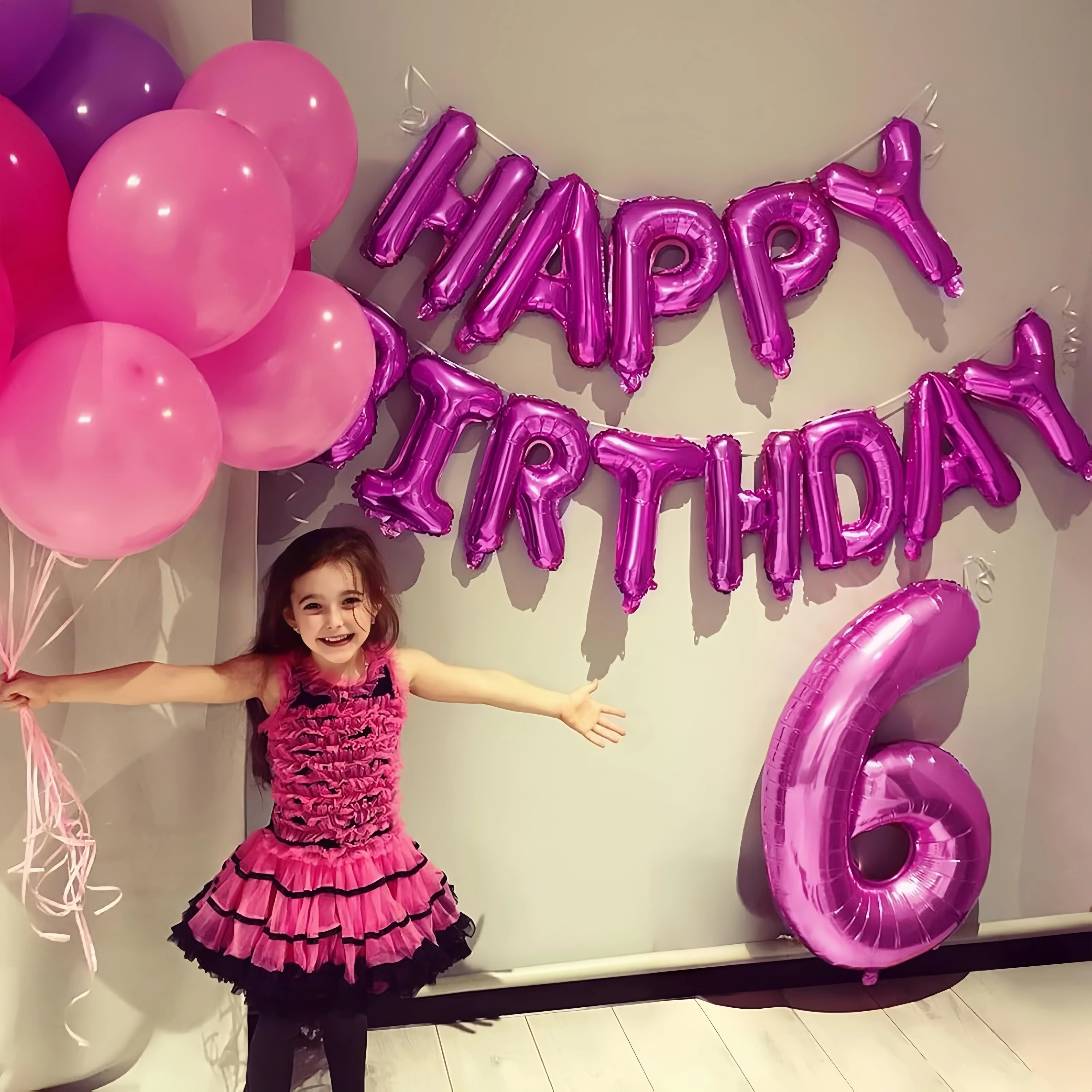 

16 Inch Purple Letter Balloon Happy Birthday Banner kit for Birthday Event Theme Party Decoration Indoor Background Supplies