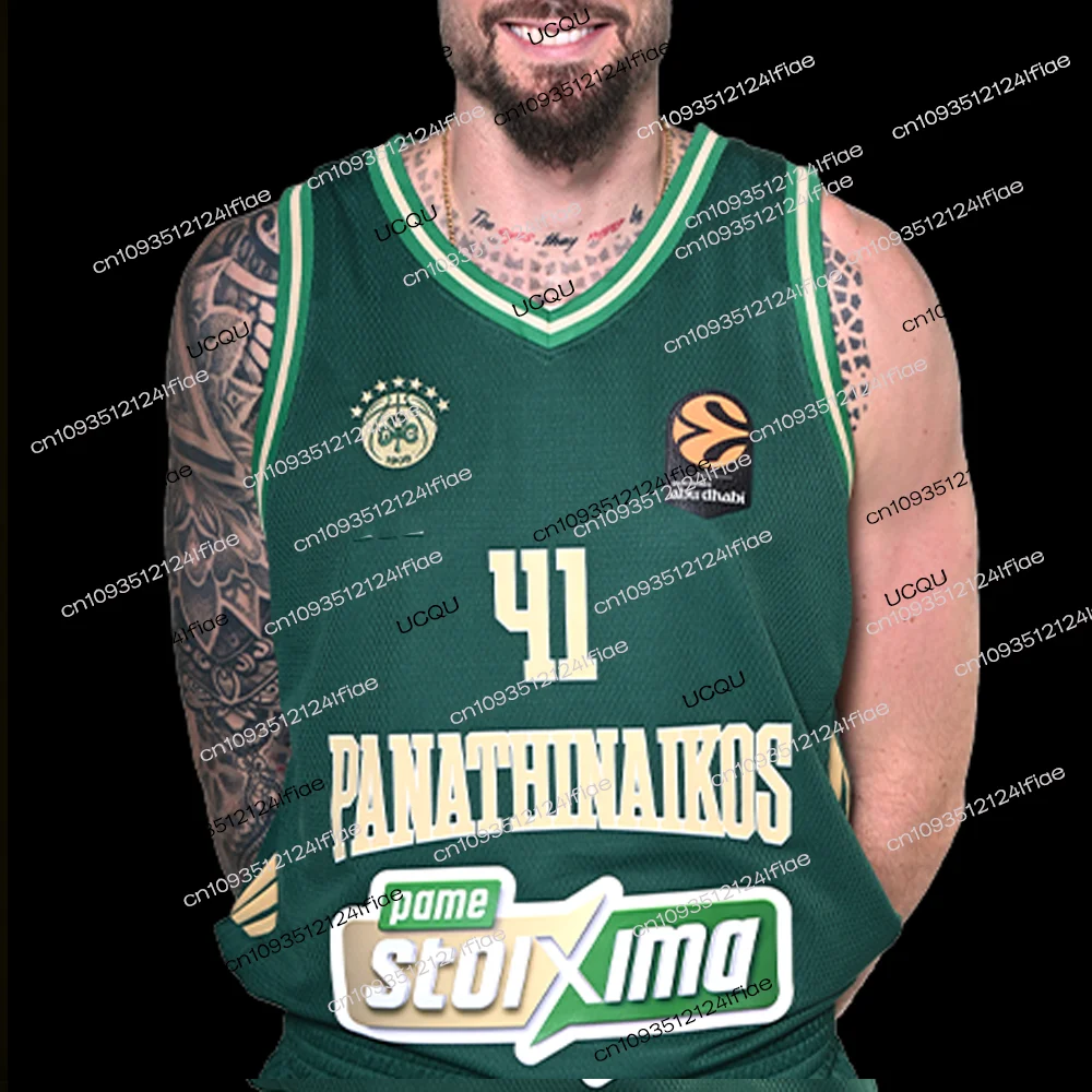 2026 New Greek Adult Men's Basketball Sports Vest Panathinaikos Athens Basketball Game Jersey Kids Basketball Special Jersey Kit