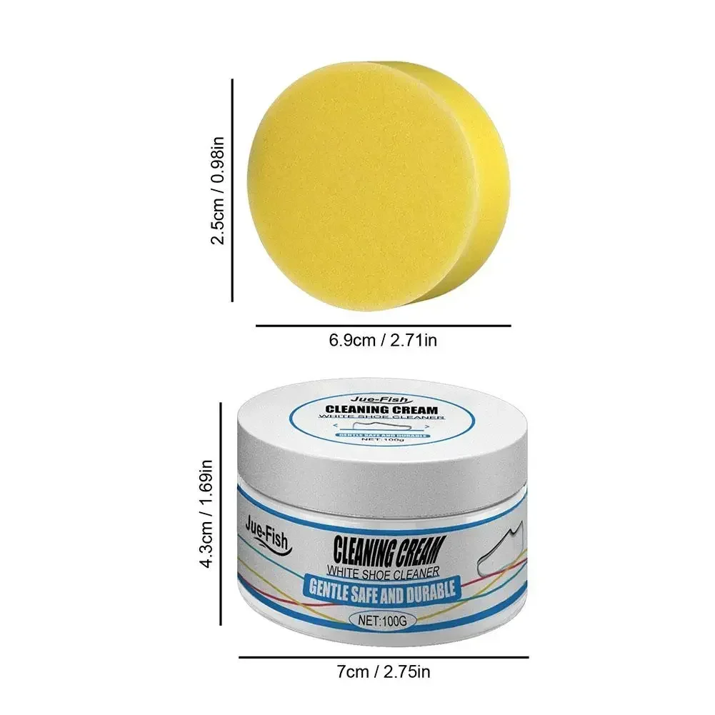 1pc Cleaning Cream with Sponge Multipurpose Cleaning and Stain Removal Cream White Sneake Shoes Free Wash No Yellowing - view 6
