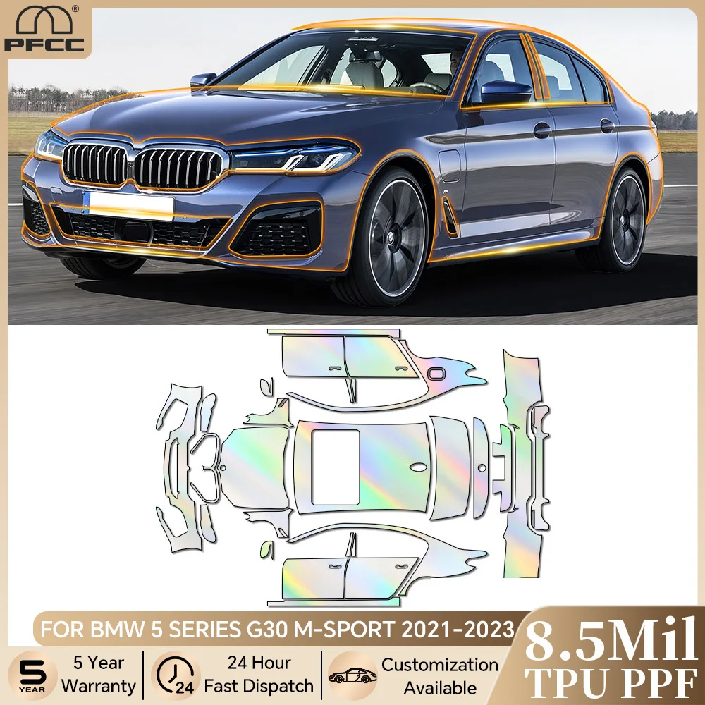 

For BMW 5 Series G30 M Sport 2021-2023 Pre-cut PPF Bra 8.5Mil TPU Paint Protection Film Car Body Clear Anti-scratch Resistant