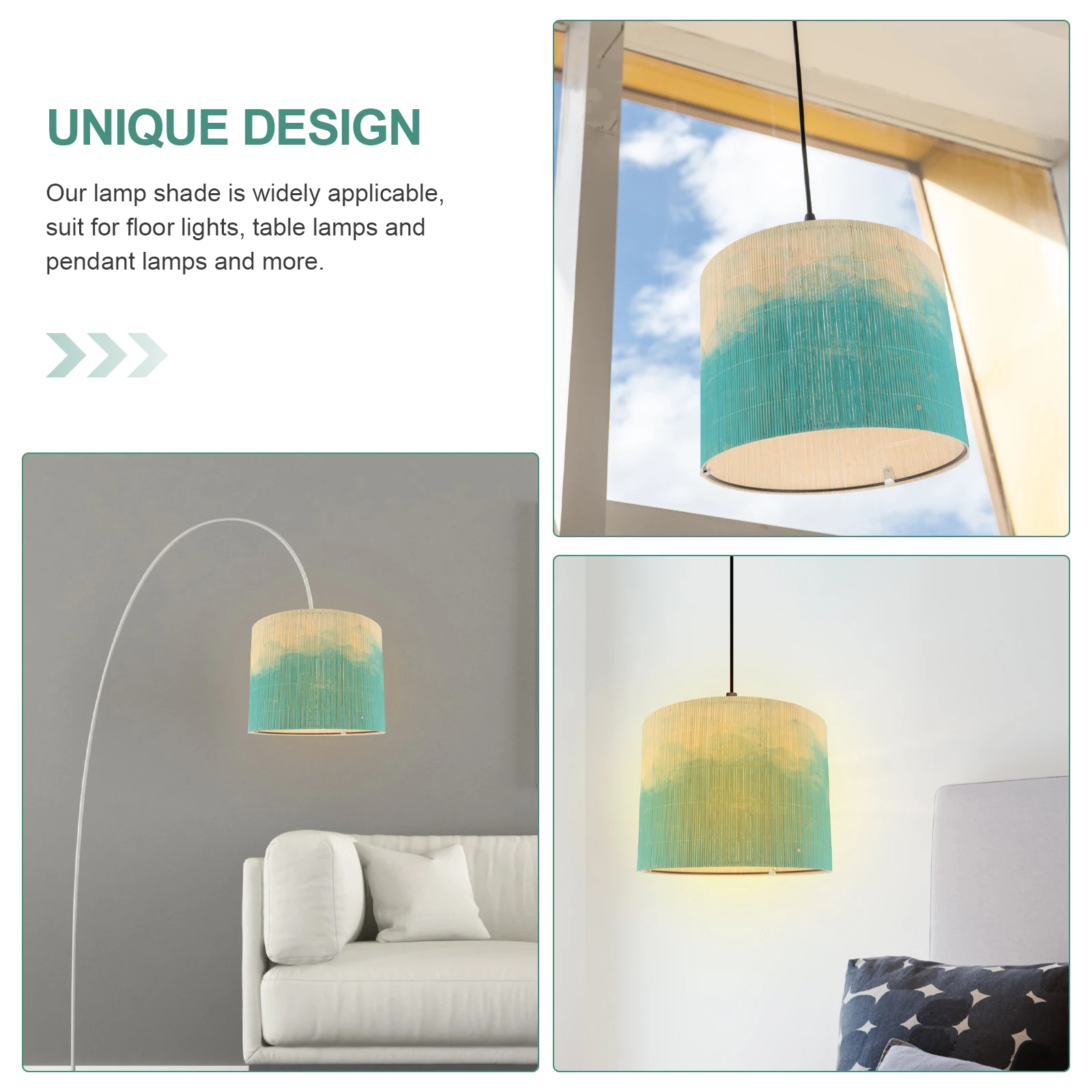 

Bamboo Pendant Lampshade Vintage Barrel Style Soft Light Effect Lamp Shade for Home Decor Floor Table Lamp Shade Replacement