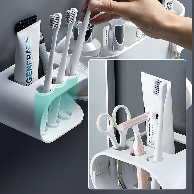 Punch-free  Wall-Mounted Storage Rack Shampoo Cosmetic Towel Holder Toothbrush Rack Bathroom Shelf Toilet Bathroom Accessories