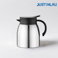 JUSTINLAU 1200ml Insulated Teapot 304 Stainless Steel Teapot with Tea Filter Coffee Pot Large Capacity Kettle Office Tea Brewing