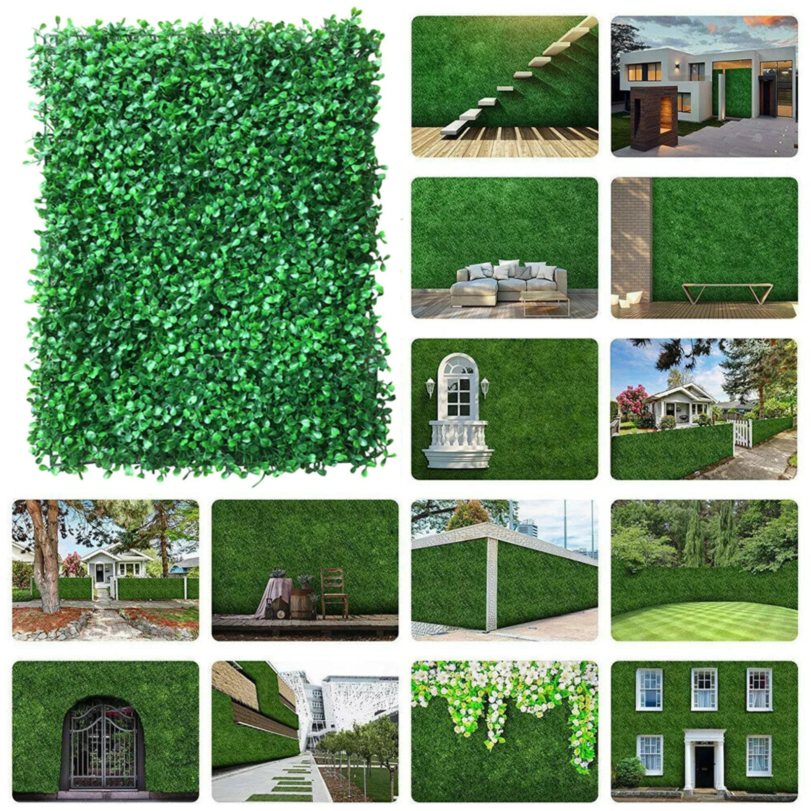 12 Piece Set Of Artifici Plant Wall  Indoor Outdoor Wall Background Decor Decoration HouseHold Fake Lawn Grass Mat