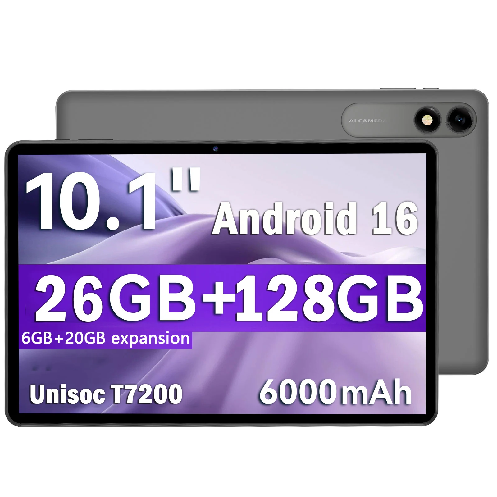 COLORROOM 10.1 Inch 2-in-1 Android 16 Tablet PC24GB(4+20GB Expand)RAM 64GB ROM Support 1TB TF Expand FHD IPS Touch Screen 6000mA
