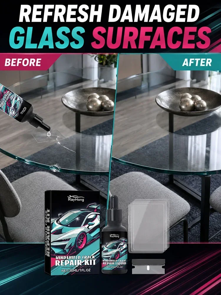 2026 Windscreen Repair Kit, DIY Auto Glass Chip & Crack Resin, Fix Bullseye and Star Cracks for Car Windshield