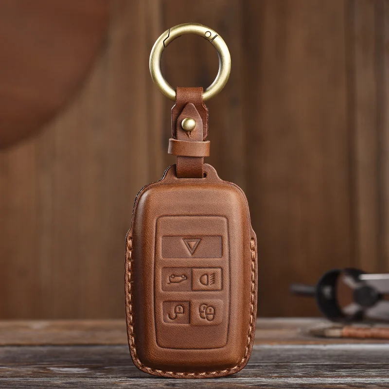 Genuine Leather Protector For Land Rover Range Rover Evoque Discovery Sport Velar Key Case Cover Fob