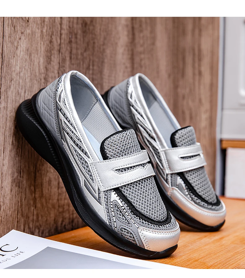 ArfaStep Damen-Loafer-Schuhe, Plateau-Penny-Loafer mit grober Sohle, bequeme Slip-On-Schuhe für Arbeit, Büro, Business, Freizeit, elegante Schuhe – Detail 17