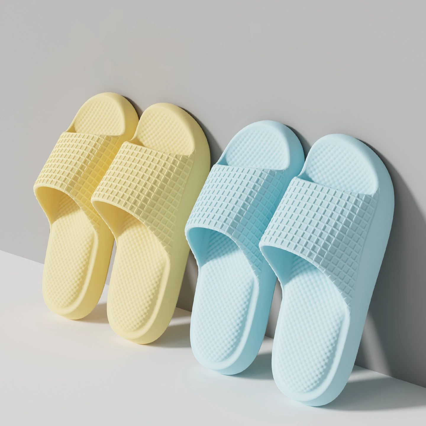 

Тапочки-облака с вафельной текстурой, новые летние унисекс-сандалии для пар, нескользящие вафельные тапочки для дома и ванной