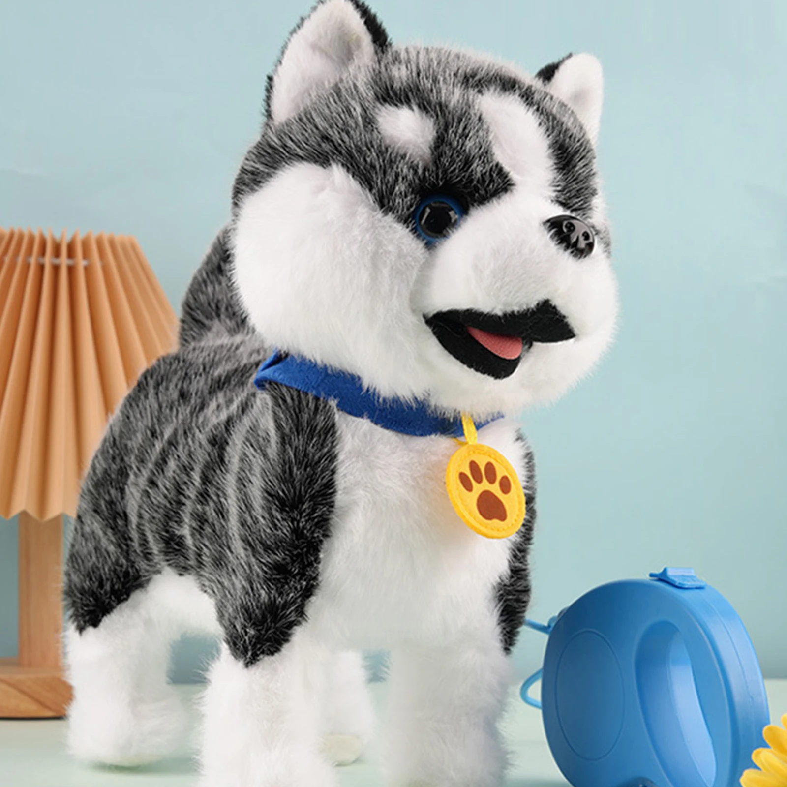 Electric Simulation Puppy With Remote Control Leash Interactive Dog Tongue-Sticking and Licking/Leash-Controlled/touch Control