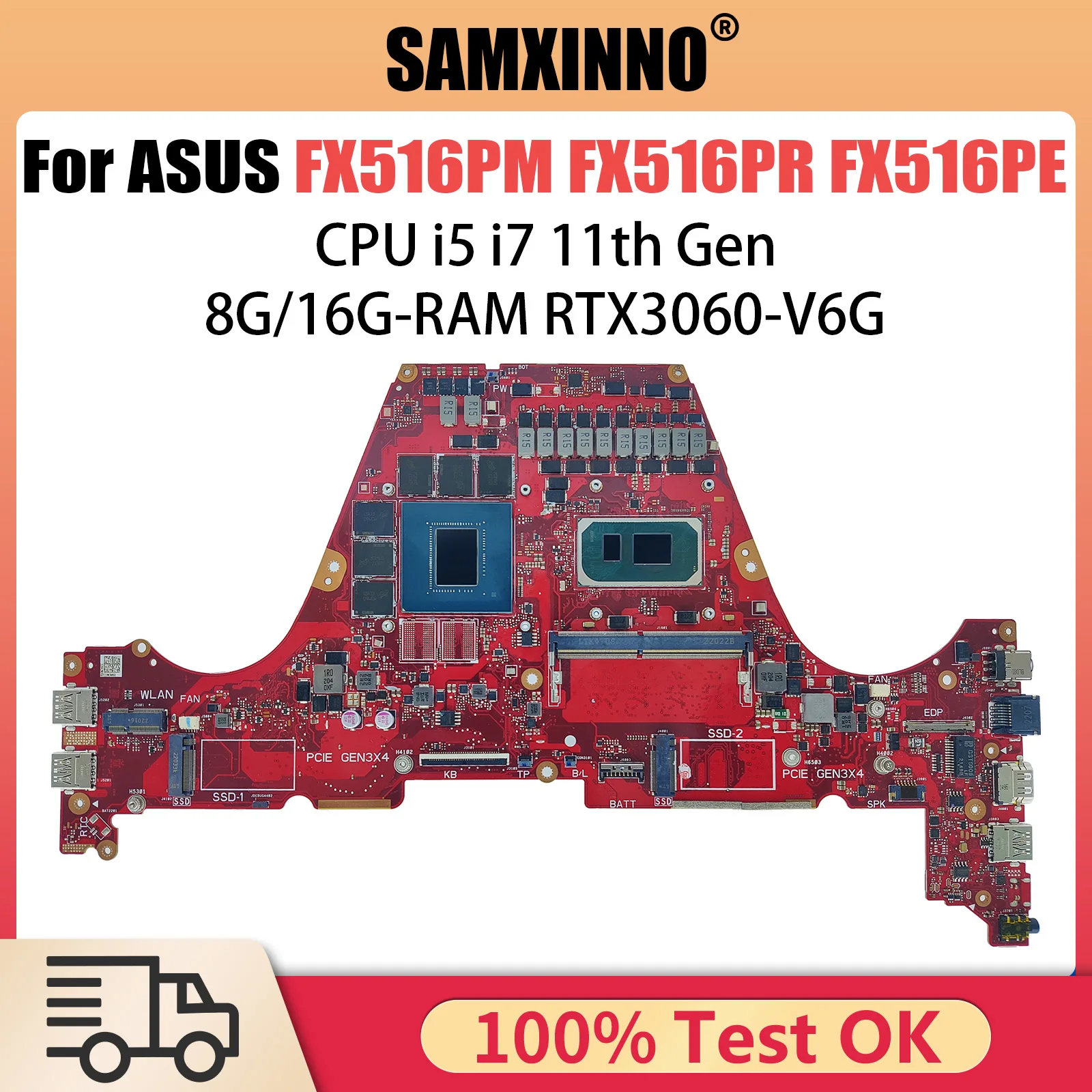 

FX516PR Laptop Motherboard For ASUS TUF F15 FX516PM FX516PE FX516PM PX516P I5-11300H I7-11370H RTX3070 Mainboard